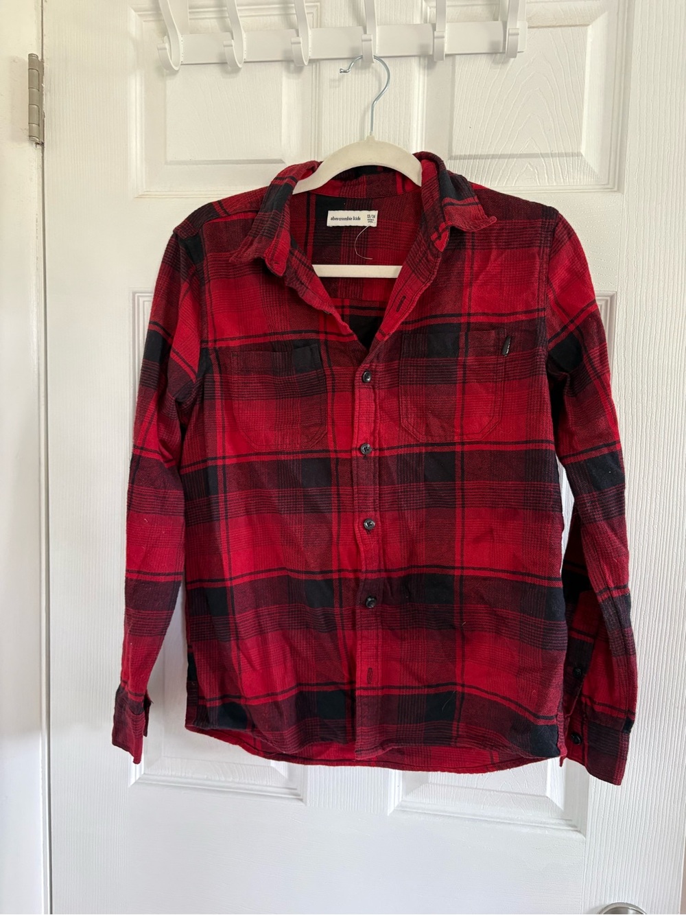 abercrombie kids Red and Black Plaid Button-Down Shirt